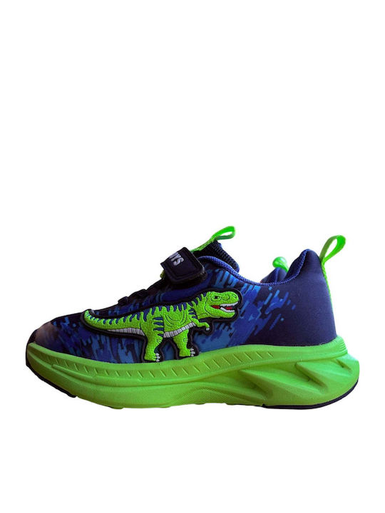 Kids Sneakers Anatomic with Hoop & Loop Closure and Blue Lights