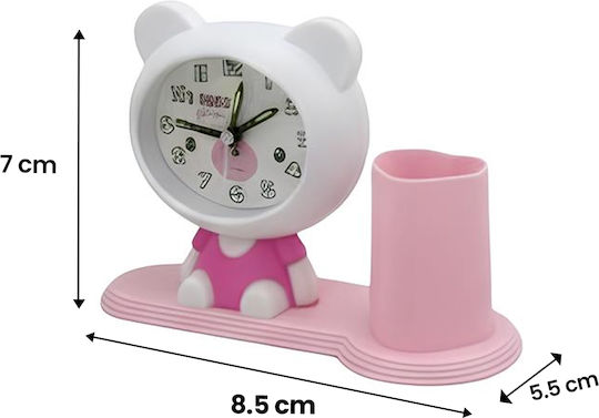 Avizar Fun Alarm Clock Pencil Holder Children White Pink