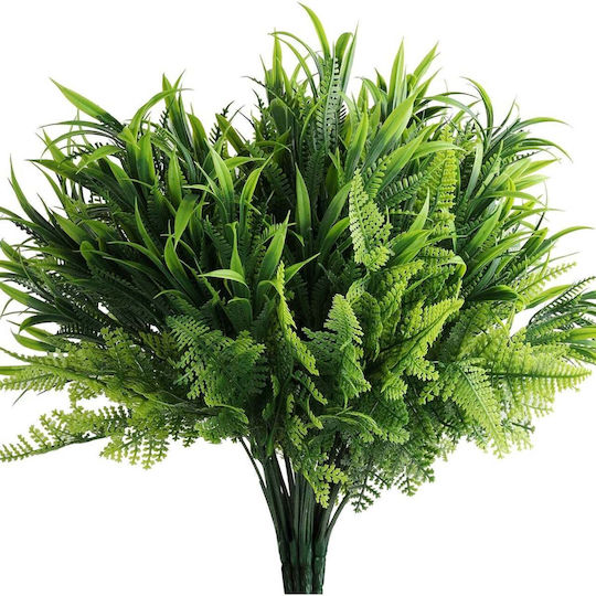 Set 6 Belle Vous Artificial Plants 35 × 29 Cm Fern Leaves Natural Look Uv Resistant Plastic Material Indoor Outdoor Decoration Green