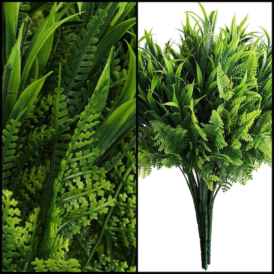 Set 6 Belle Vous Artificial Plants 35 × 29 Cm Fern Leaves Natural Look Uv Resistant Plastic Material Indoor Outdoor Decoration Green