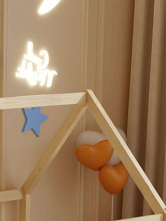 Kids Bed Single with Mattress Beige 90x190cm