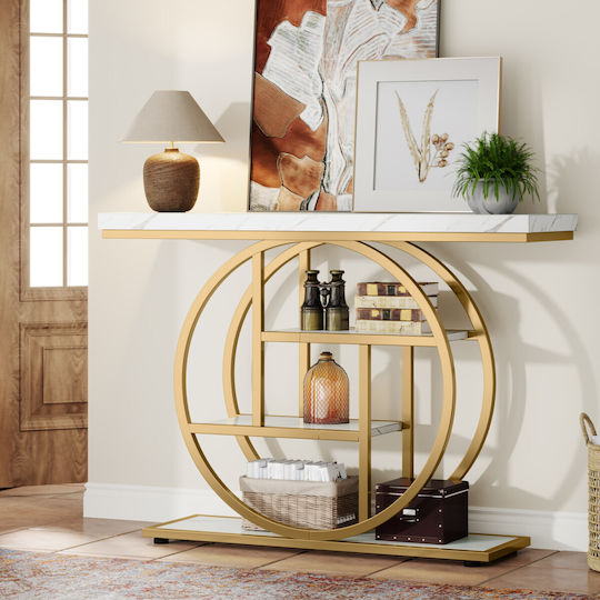 Konsole White/gold Marble Imitation L105xB30xH80cm