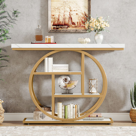 Konsole White/gold Marble Imitation L105xB30xH80cm