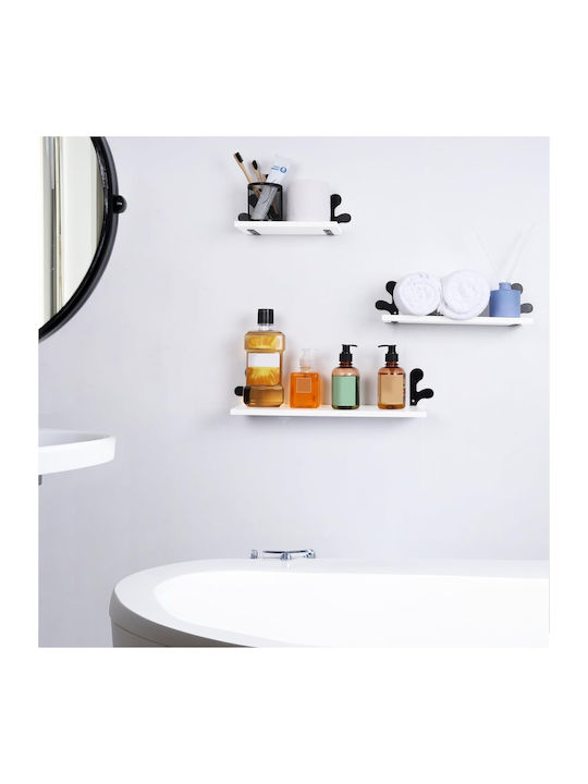 Shelves Wall White 3pcs 43x12x10cm