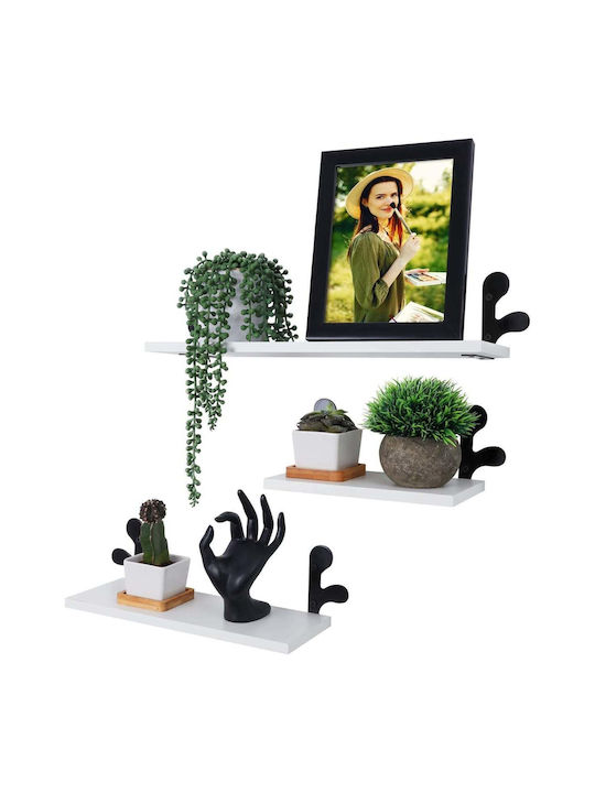Shelves Wall White 3pcs 43x12x10cm