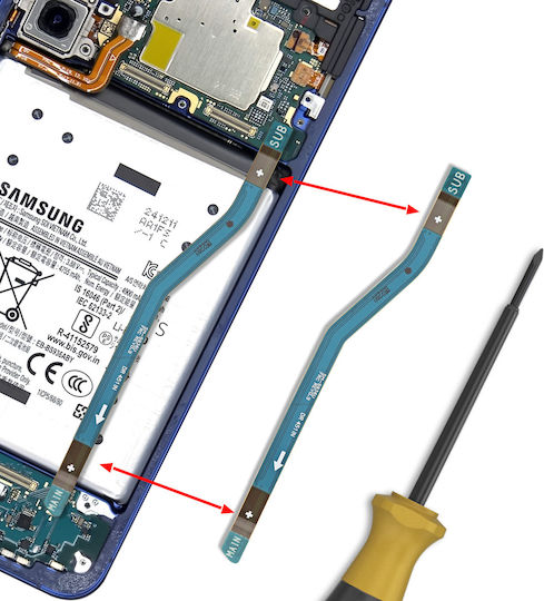 Frc Флекс Кабел Galaxy S25 Plus Свързващ Флекс Кабел Към Дънна Платка Син