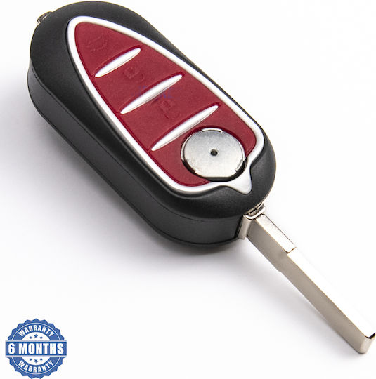 Foldable Car Key Shell with Blade with 3 Buttons for Alfa Romeo