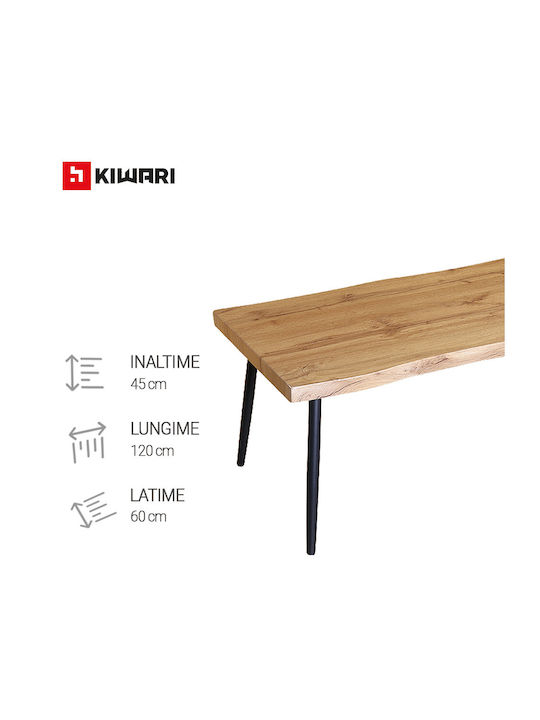 Kaffeetisch Zentral Daro aus Massivholz Schwarz M120xB60xH45cm