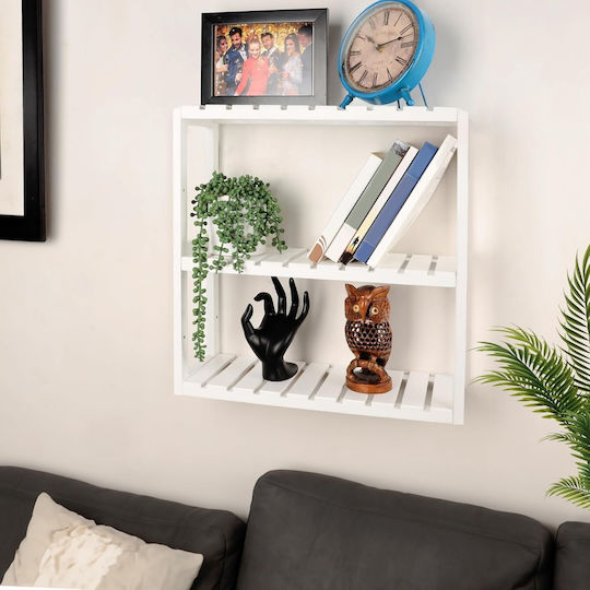 Belle Vous Επιτοίχια Ραφιέρα Μπάνιου Bamboo 42x15x43cm Λευκή Belle Vous Επιτοίχια Ραφιέρα Μπάνιου Bamboo 42x15x43cm Λευκή