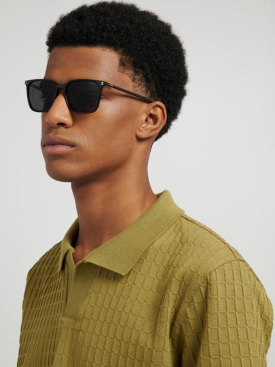 Polaroid Unisex Sunglasses with Black Horn-Rimmed Frame and Grey Lenses PLD4207/S/X 807/M9
