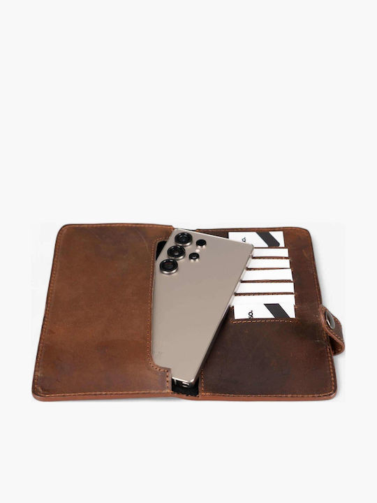 Leather Women's Wallet Travel Brown
