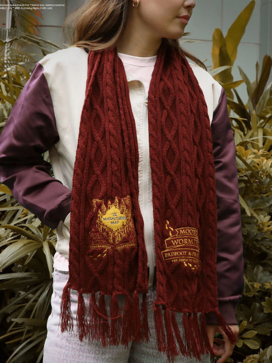 Harry Potter Scarf Map Kinder Schal Gestrickt Burgundisch