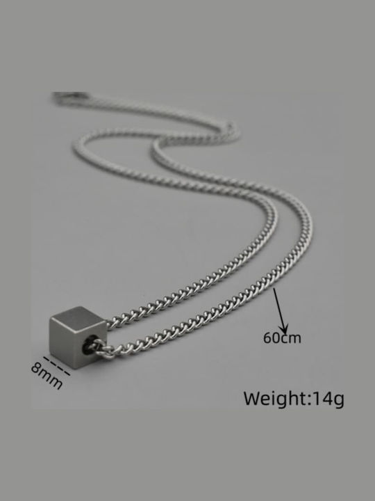 Κολιέ Minimal Μεταλλικό Κύβο Ασημί Απόχρωση Necklace Minimal Metal Cube In Silver Tone Molfs Κολιέ Minimal Μεταλλικό Κύβο Ασημί Απόχρωση Necklace Minimal Metal Cube In Silver Tone Molfs
