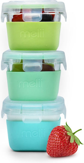 Melii Set Cutii De Prânz Albastre 3 Bucăți Melii Set Cutii De Prânz Albastre 3 Bucăți