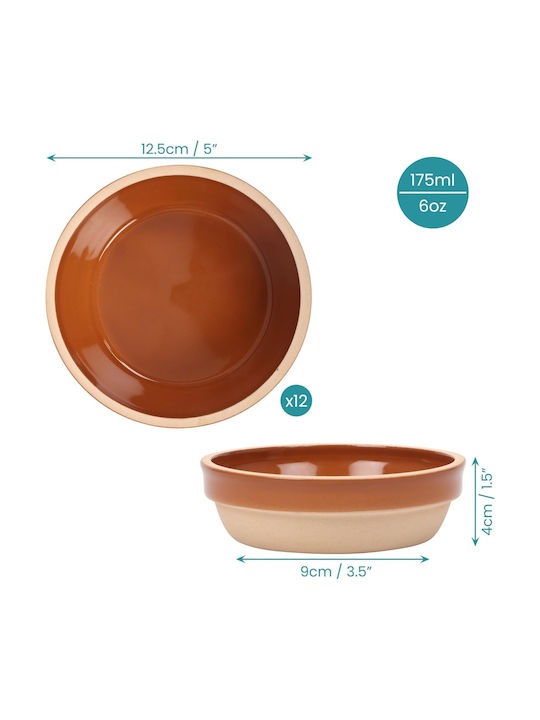 Belle Vous Dip-Schüssel Rund Keramik Braun mit Durchmesser 12.5cm 12Stück