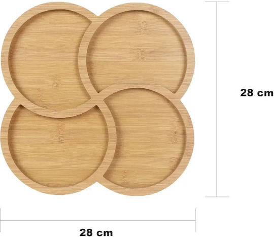 Suport Din Lemn Pentru Turn De Desert Cu 4 Sloturi Bej Ø28cm