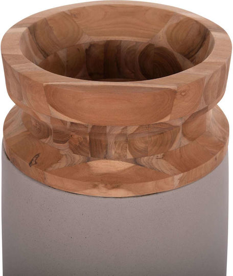 Set Decorative Floor Vases Concrete Brown Y47cm 2 Pieces