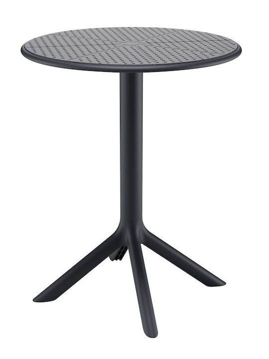 Plastic Masa pentru spații exterioare mici Moda Negru 60x60x75buc