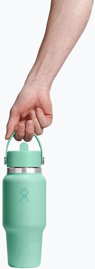 Hydro Flask Travel Flasche Thermosflasche Rostfreier Stahl 621ml Mermaid Green mit Stroh
