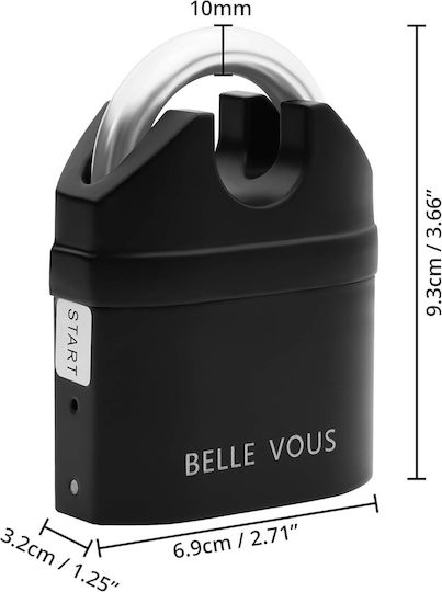 Belle Vous Încuietoare Antifurt 6,9 X 3,2 X 9,3 Cm 3 Chei Alarmă 110 Db Rezistentă la Intemperii Oțel Negru