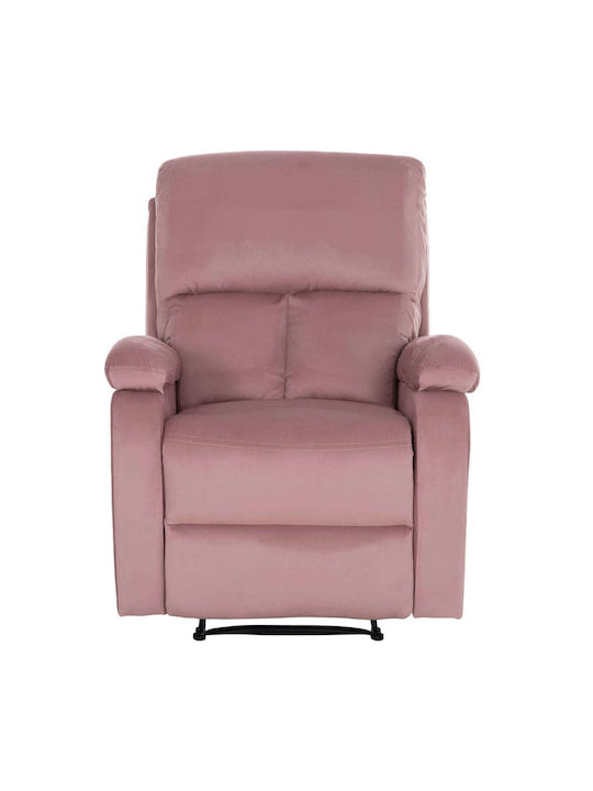 Πολυθρόνα Relax με Υποπόδιο Βελούδινη Ροζ 85x90x100cm