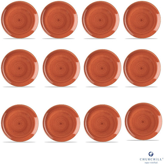 Churchill 1795 Teller Untiefe aus Porzellan Orange 16.5cm 12Stück