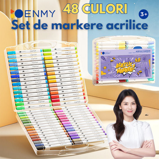 Inco Acrylic Markers Multicolor 48pcs