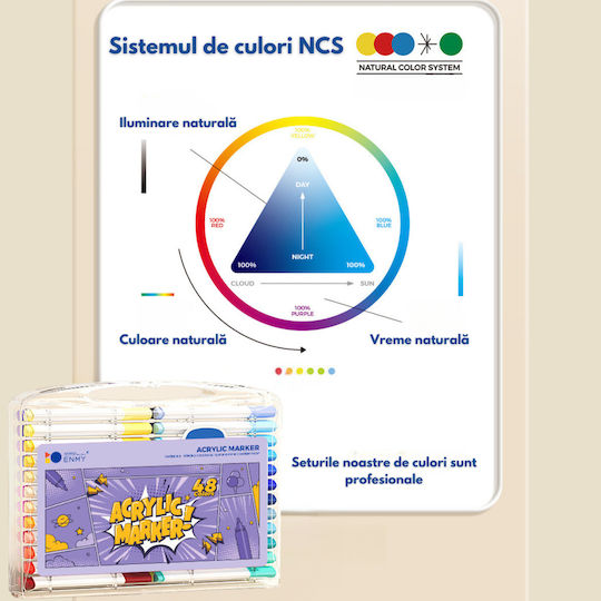 Inco Acrylic Markers Multicolor 48pcs