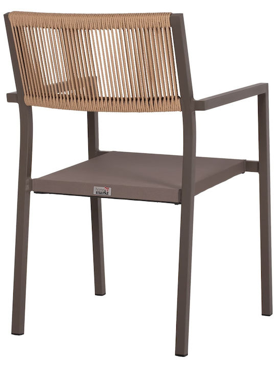 Outdoor Chair Aluminum Champagne 55.5x58.5x83cm