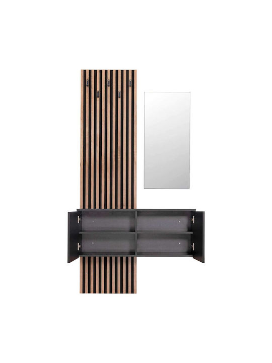 Eingangsmöbel mit Spiegel Σόναμα-γκρι 100x37x200cm