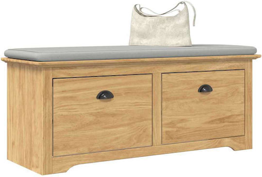 Entry Furniture with Bench Honey Brown 118x40x50cm