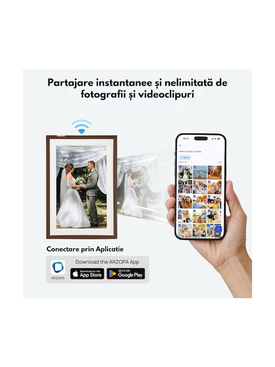 Qova D15 Wifi Ramă Foto Digitală 15,6 Inch Ecran Ips Hd Rezoluție 1920x1080 Memorie 32gb Ecran Tactil Card 128gb Suport Redare Foto Video Control De La Distanță Prin Aplicație Difuzor