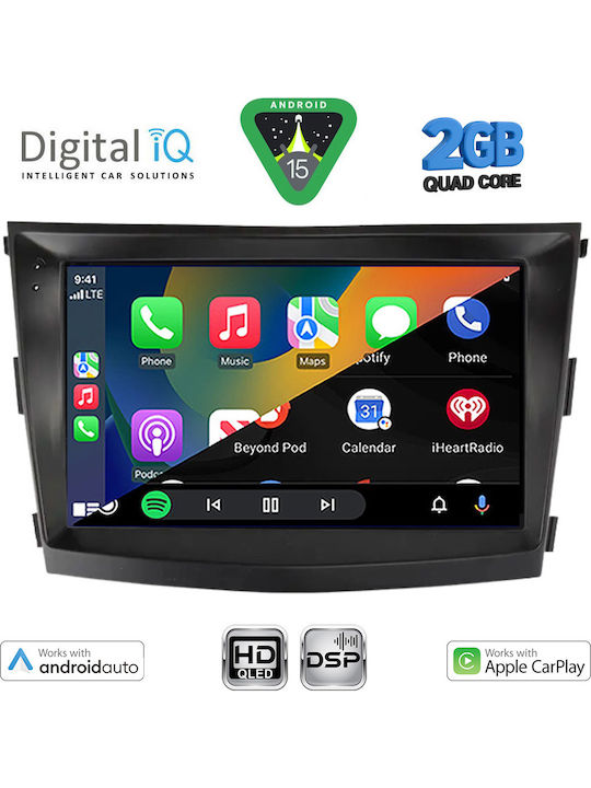 Digital IQ Car Audio System for Ssangyong Tivoli 2016-2024 (Bluetooth/USB/WiFi/GPS/Apple-Carplay/Android-Auto) with Touch Screen 9"