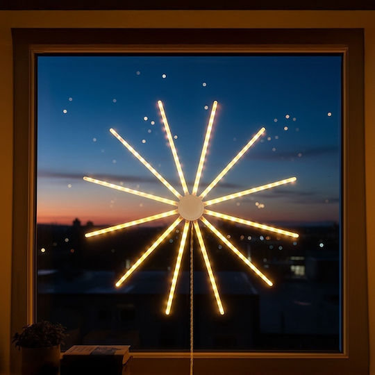 Star Stea Decorativă De Crăciun Cu Lumină Led Din Plastic Alb Cald