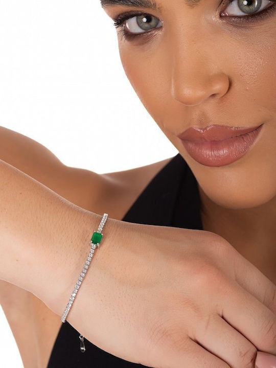 Oxzen Women's Bracelet Riviera made of Silver with Zircon