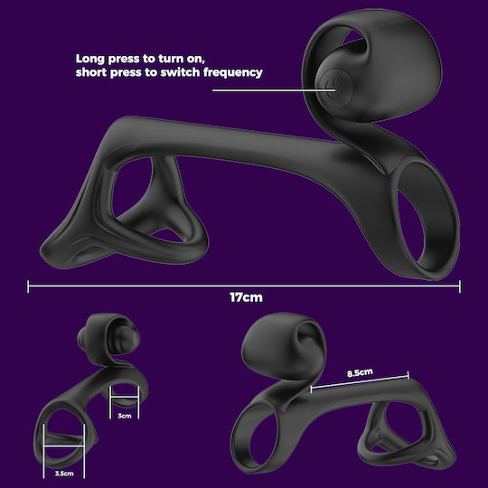 Vibrating Delay Three-ring Cock Ring