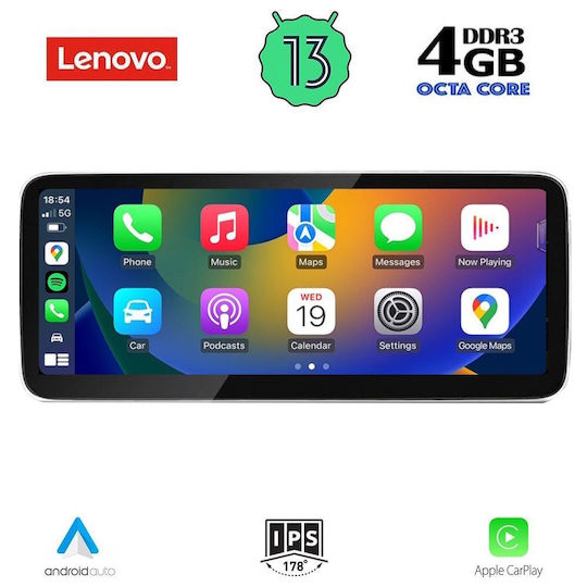 Lenovo Ηχοσύστημα Αυτοκινήτου για Audi A4 2009-2016 (Bluetooth/USB/WiFi/GPS/Apple-Carplay/Android-Auto) με Οθόνη Αφής 10.25"