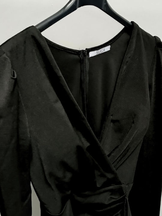 Mini Abendkleid mit Schlitz Black