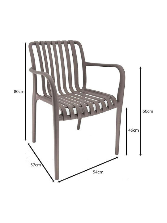 Gartenstühle Polypropylen Moda-h Kaffee E3800,3H 54x57x80cm