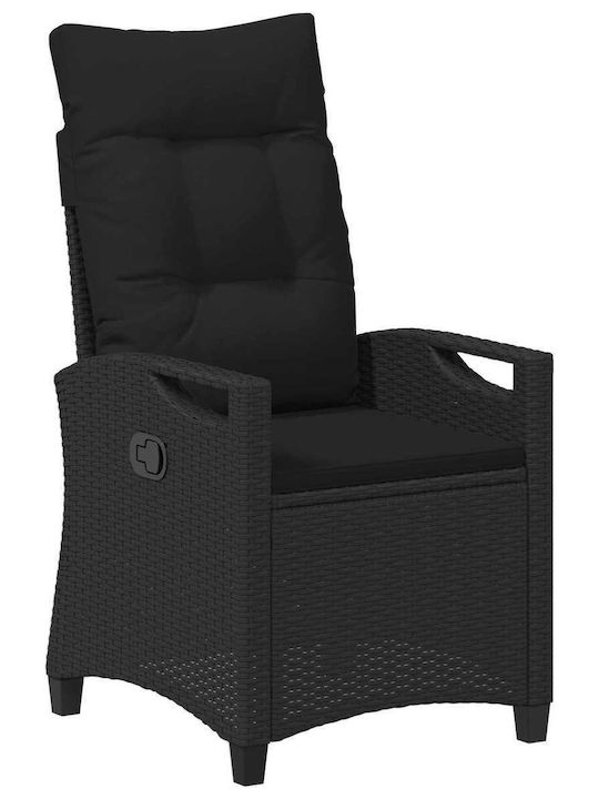 Καρέκλα Εξωτερικού Χώρου Rattan Μαύρο 56x60x112εκ.