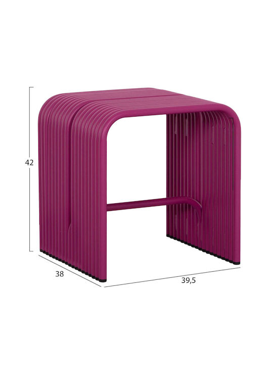 Stool For Living Room Metallic Purple Color 40x38x42cm