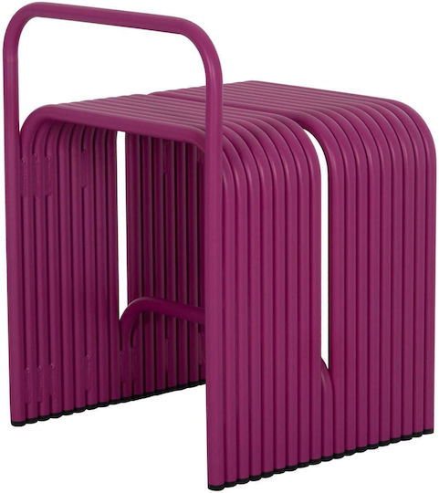 Stool For Living Room Metallic Purple Color 40x38x55cm