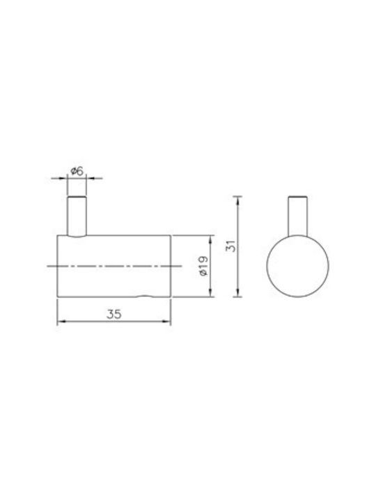 Vinci Wall-Mounted Bathroom Hook ​3.5x3.1cm Black