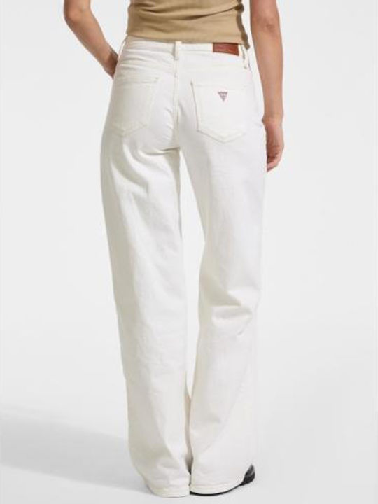 Hoch tailliert Damenjeans in Gerader Linie Natural White