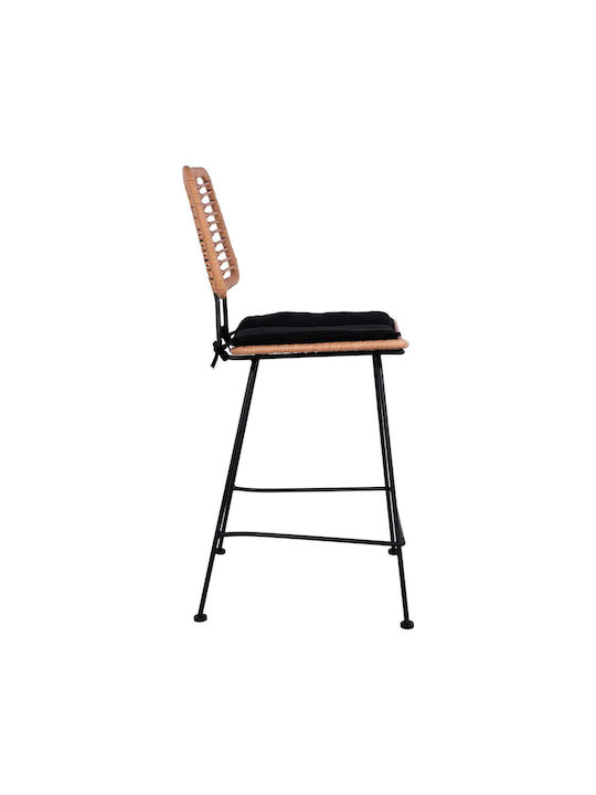 Metallic Bar Stool for Outdoor Space Beige 55x56x107cm