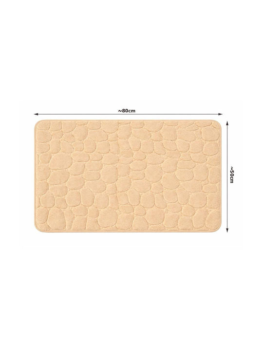 Rutschfest Badematte Memory-Schaum Rechteckig AT2760 Beige 50x80cm