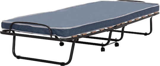 Сгъваемо Ранице с Матрак 6.5см Едно Сиво 183x80x37см