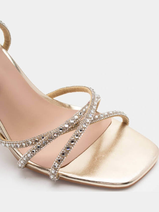 Sandalen mit Strass Gold