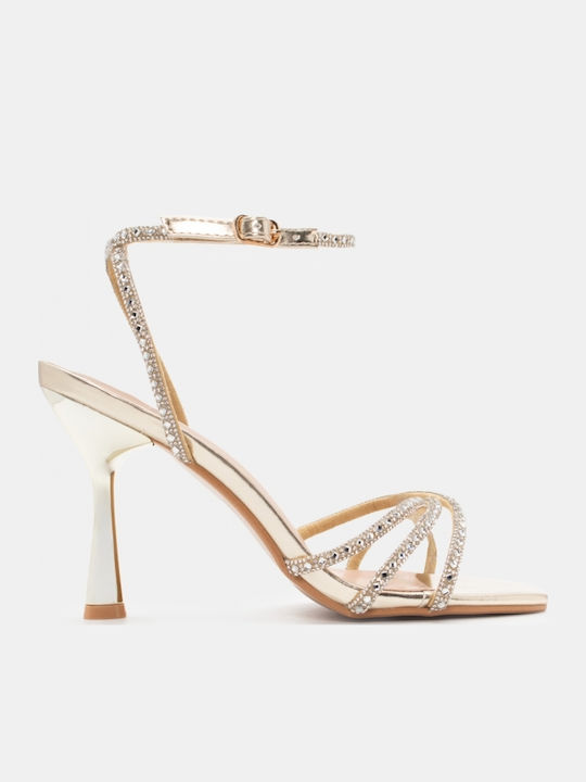 Sandalen mit Strass Gold