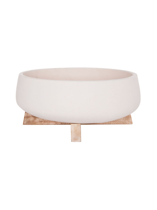 HomeMarkt Γλάστρα Τσιμεντένια Λευκό 27x26εκ.